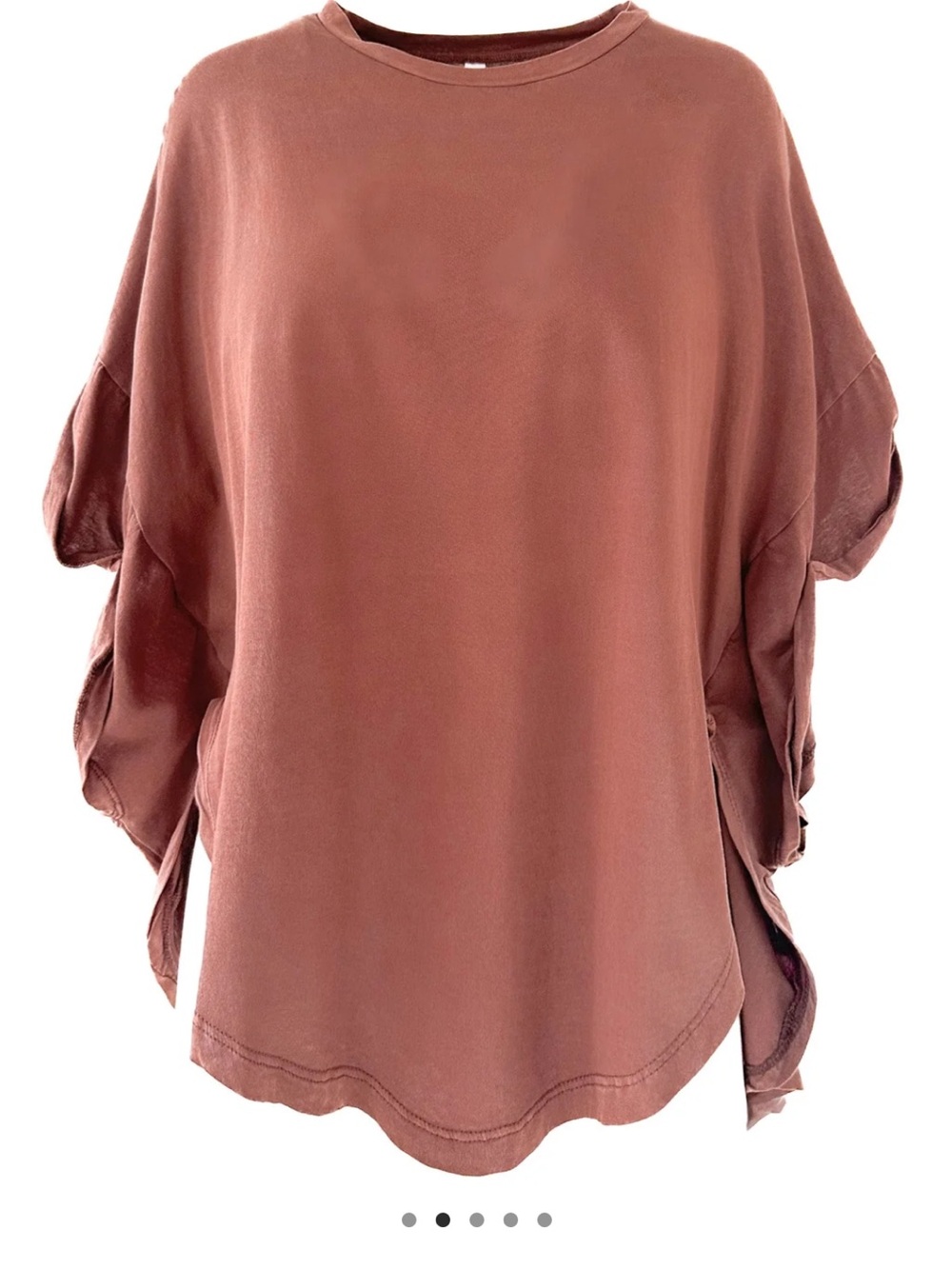 Relaxed Short-Sleeve Tunic Top - Washed Rust